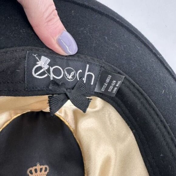 Epoch Hats Company Men's 100% Wool Felt With Feather‎ Fedora Hat Black Size S/M - Picture 7 of 11